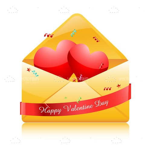 Hearts in envelope